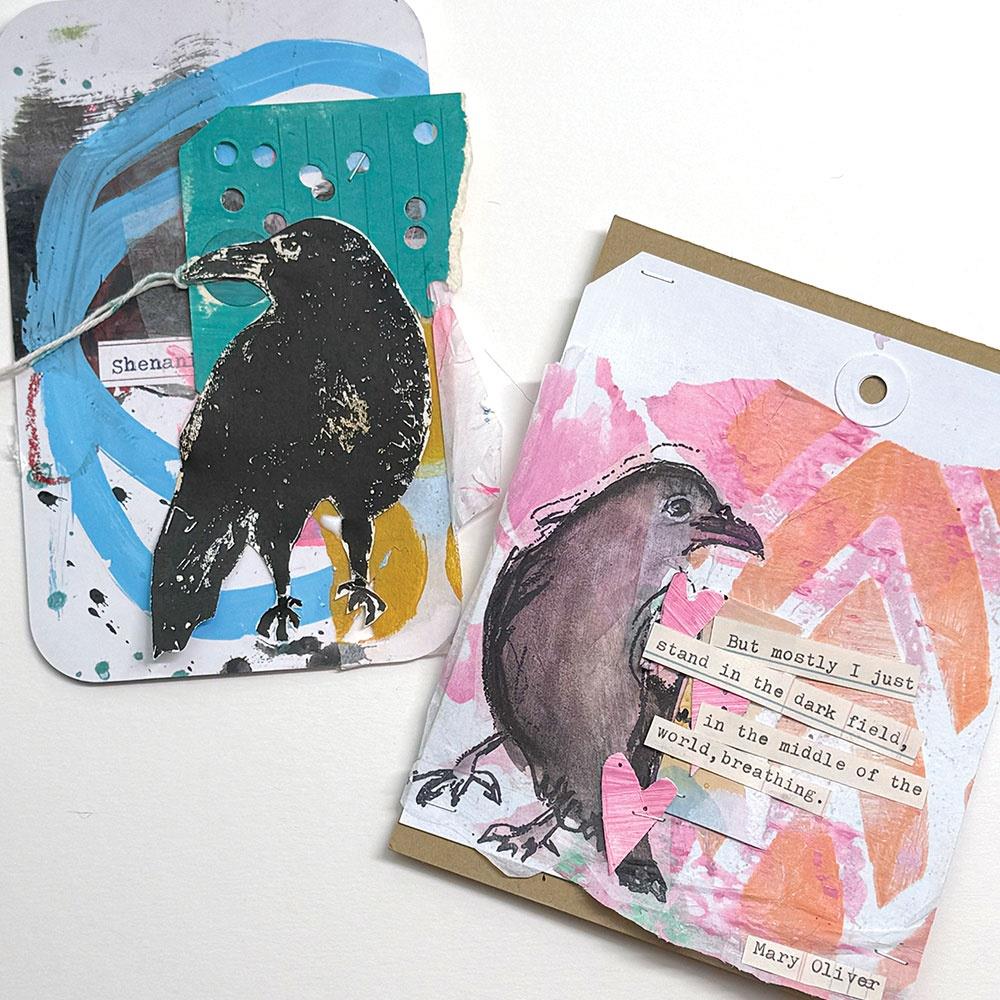 Dina Wakley Media Cling Stamps - Scribbly Ravens
