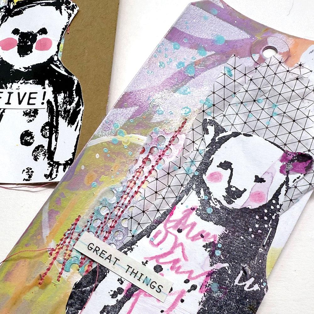 Dina Wakley Media Cling Stamps - Regal Bears