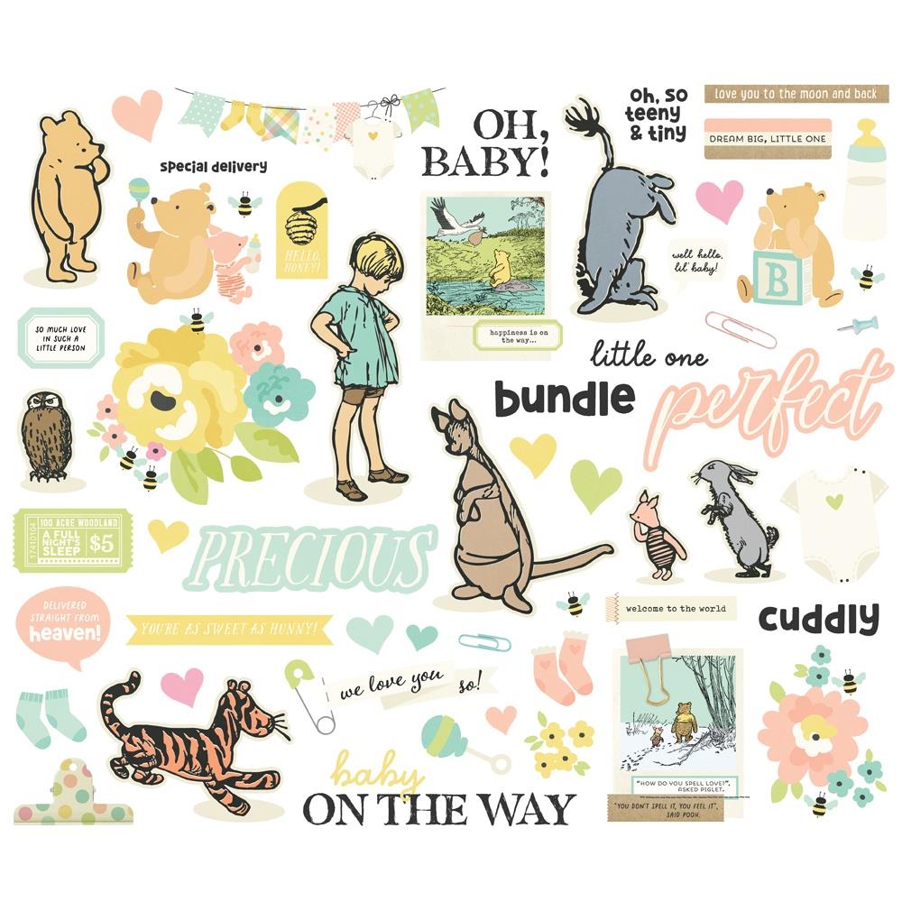 Simple Stories Sentiment Bits & Pieces Die Cuts Classic Pooh Baby