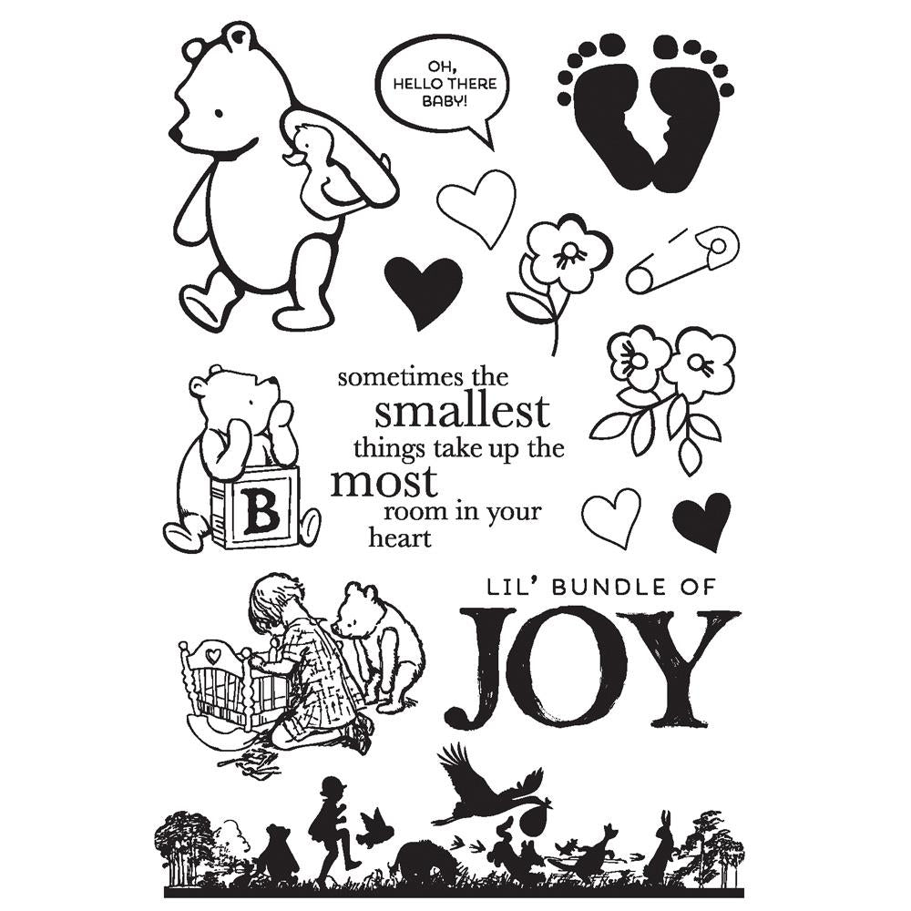 Simple Stories Classic Pooh Baby Photopolymer Stamps - Bundle Of Joy