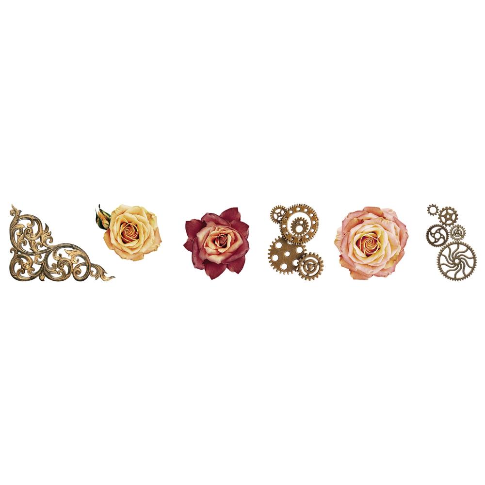 Studio Light Grunge Collection - Clear Stickers - Roses & Gears