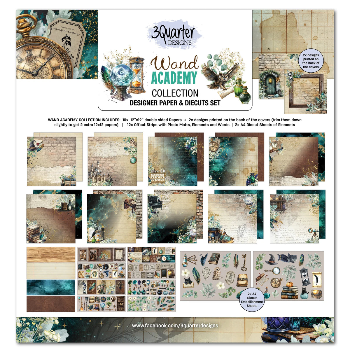 3Quarter Designs 12x12 Paper Pack - Wand Academy