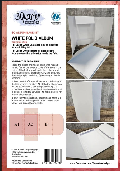 3Quarter Designs Album Base Kit - White Folio Album