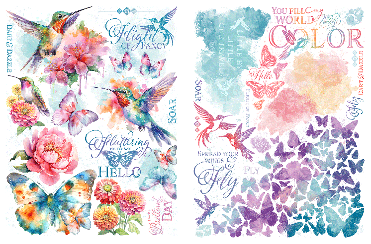 Graphic 45 Rub-On Transfers - Flight of Fancy