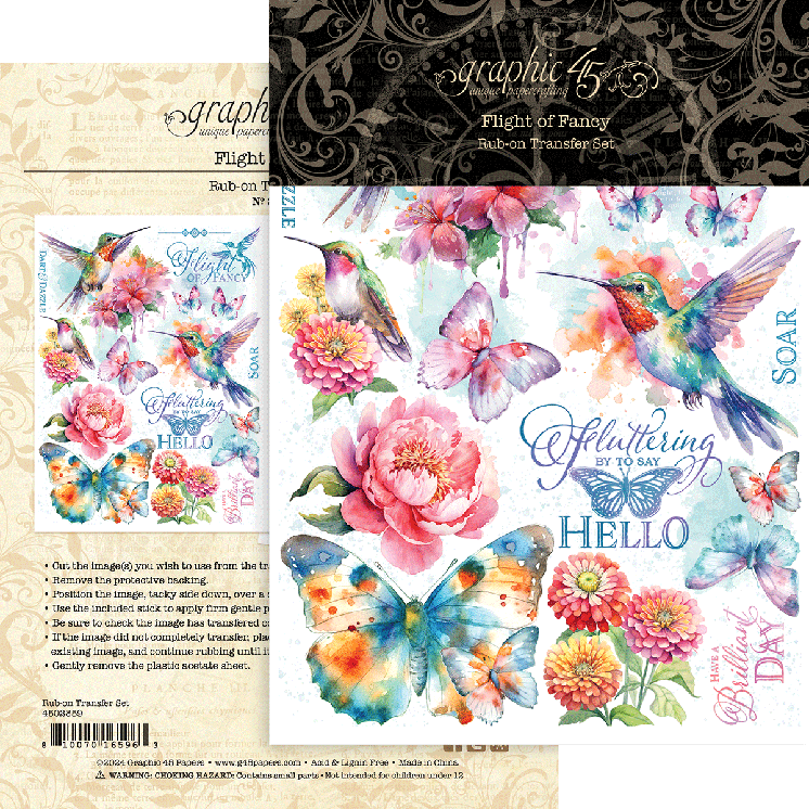 Graphic 45 Rub-On Transfers - Flight of Fancy