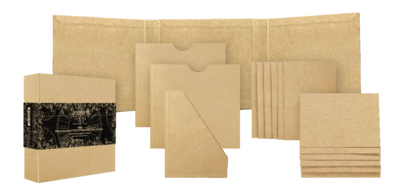 Graphic 45 Deconstructed Trifold Waterfall Folio Album – Kraft