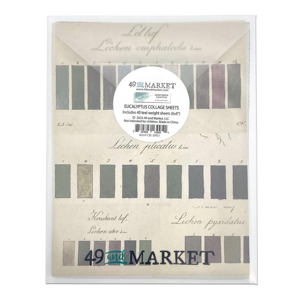 49 And Market - Collage Sheets 6X8 Color Swatch: Eucalyptus