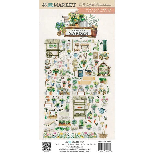 Packaging of 'From the Garden' laser cut elements by 49 and Market on a white background.