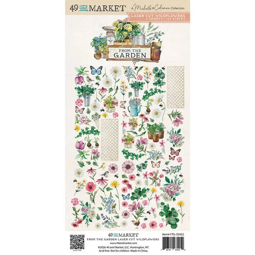 Packaging of 'From the Garden' laser cut wildflowers by 49 and Market on a white background.