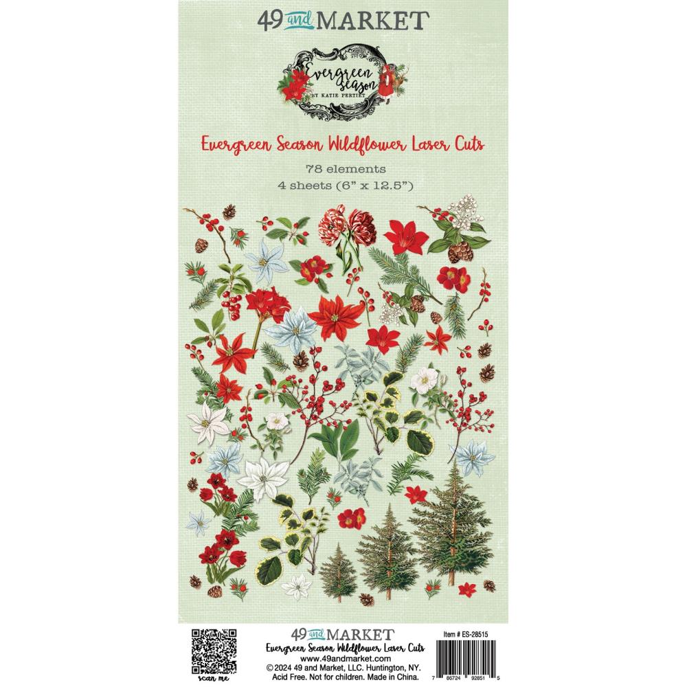49 And Market Laser Cut Outs - Wildflowers Evergreen Season