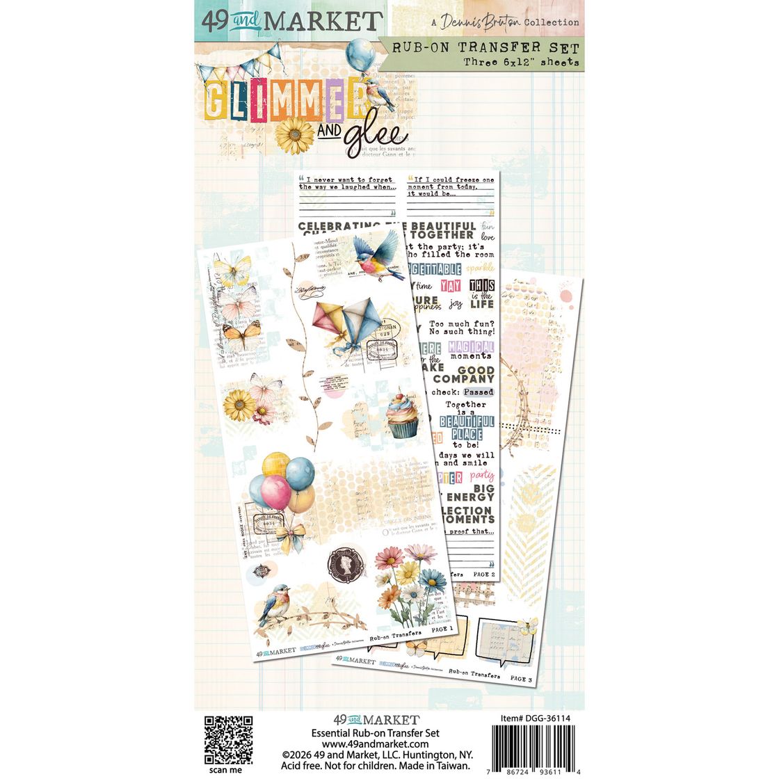 49 And Market Rub-On Transfer Set - Glimmer and Glee