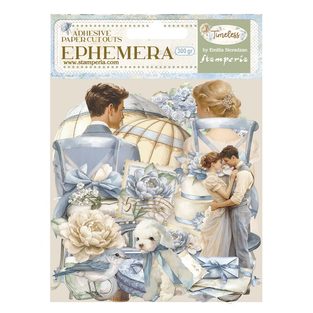 Stamperia Cardstock Ephemera Adhesive Paper Cut Outs - Timeless