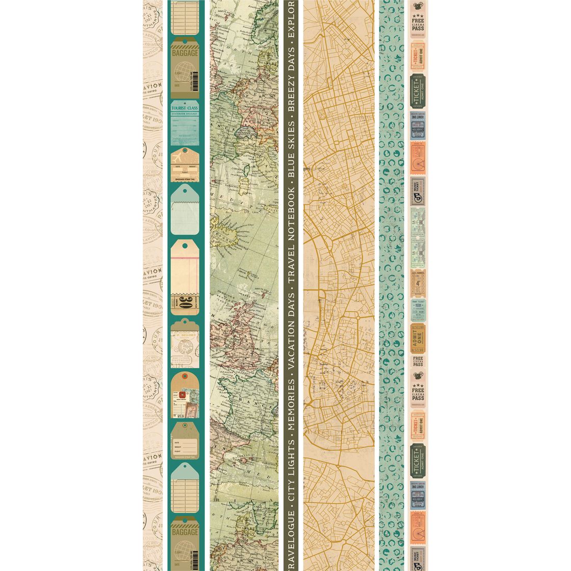 49 And Market Washi Tape Sheets - Travel Diaries