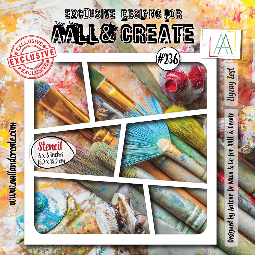 AALL And Create 6x6 Stencil - Zigzag Zest
