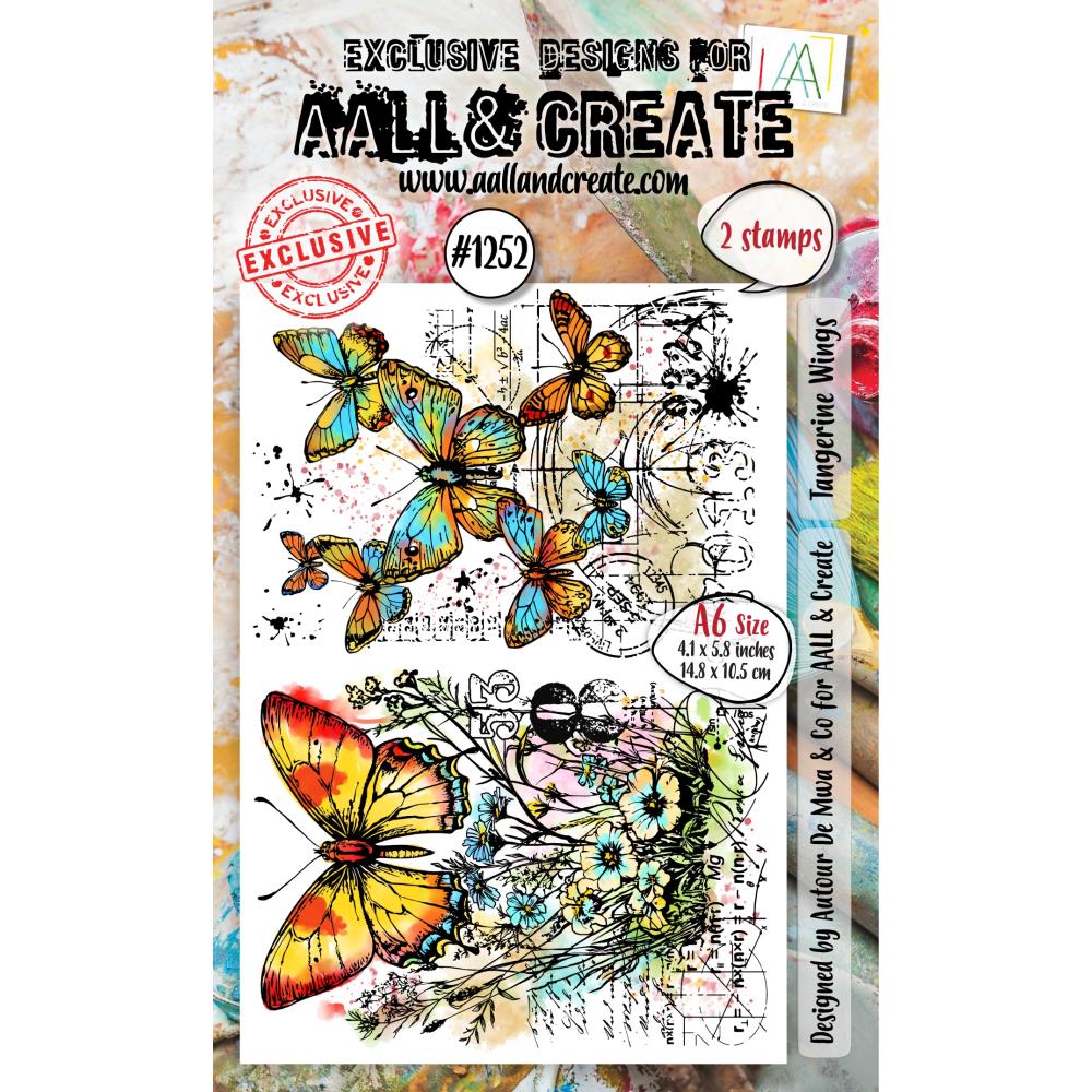 AALL And Create A6 Photopolymer Clear Stamp Set - Tangerine Wings