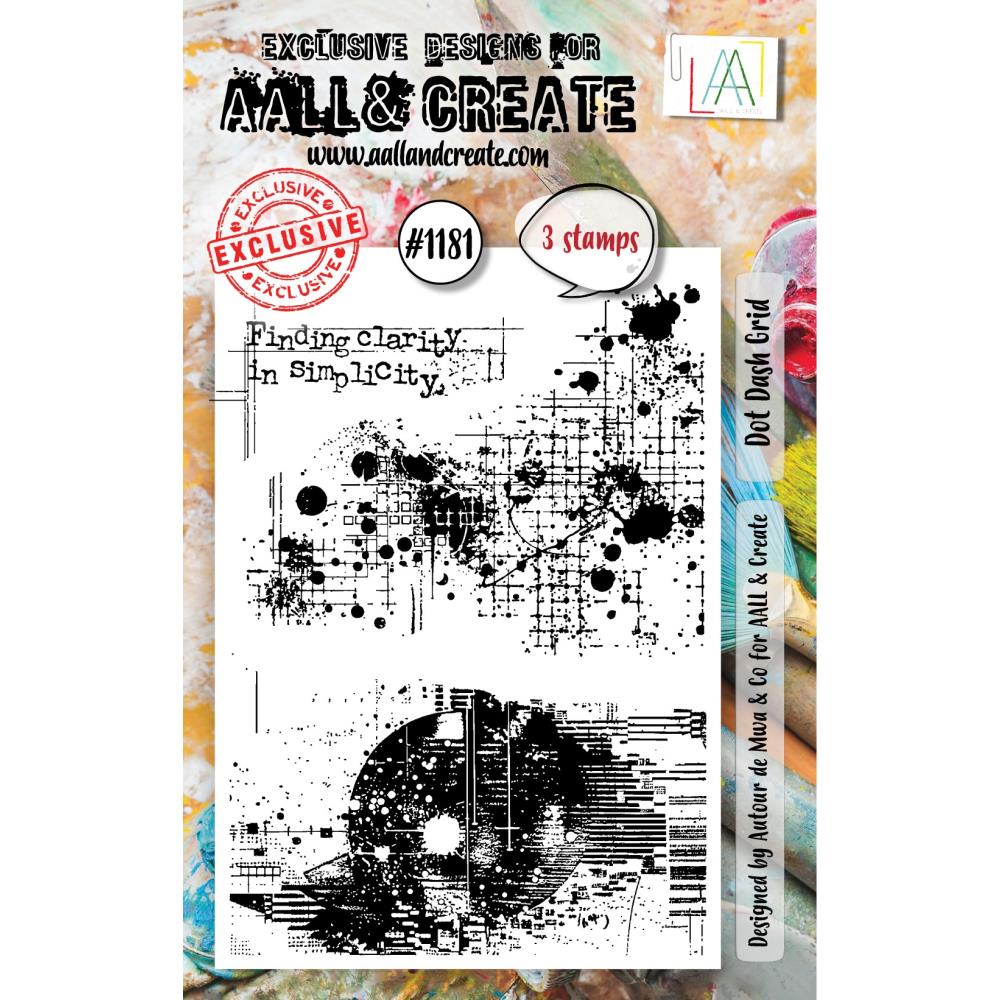 AALL And Create A7 Photopolymer Clear Stamp Set - Dot Dash Grid