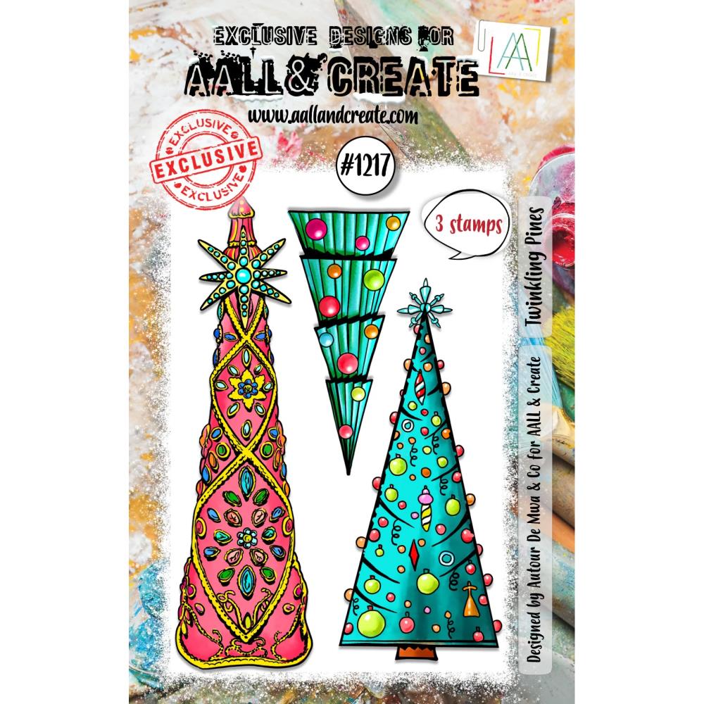 AALL And Create A7 Photopolymer Clear Stamp Set - Twinkling Pines