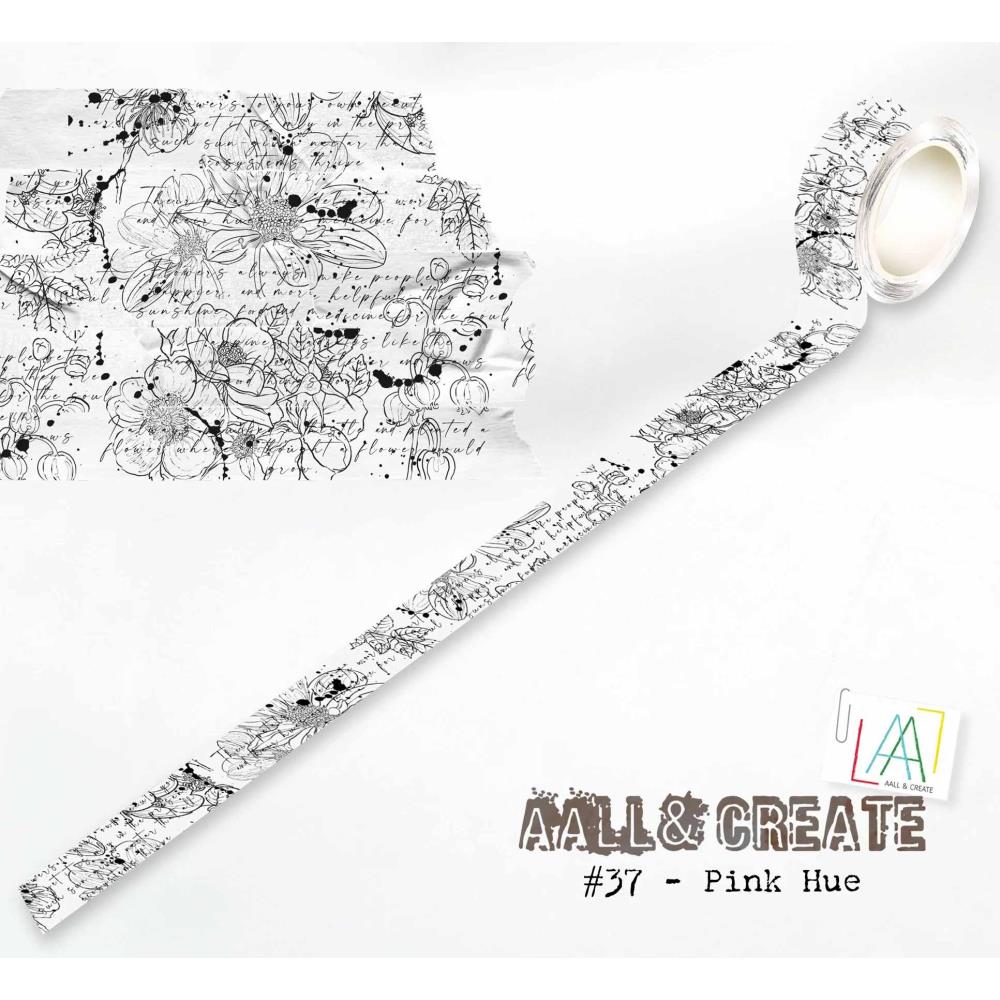 Decorative paper roll with black and white designs on a white background, featuring the brand 'AALL & Create'.