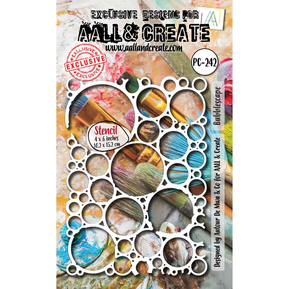 AALL & Create 6x6 Stencil – Bubblescape bubble-pattern laser-cut Mylar stencil