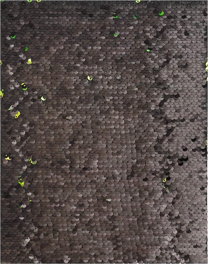 American Crafts Flip Sequin Specialty Paper with black sequins and lime-green reverse accents