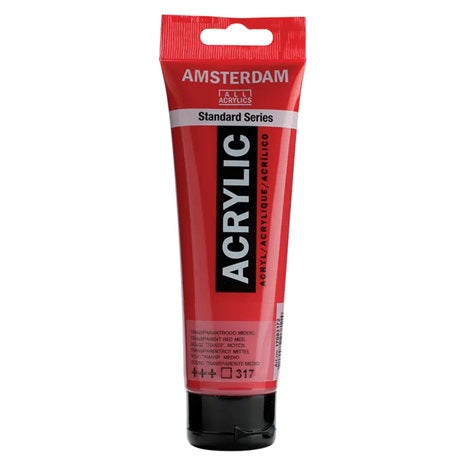 Amsterdam All Acrylics Paint - Transparent Red Medium 317