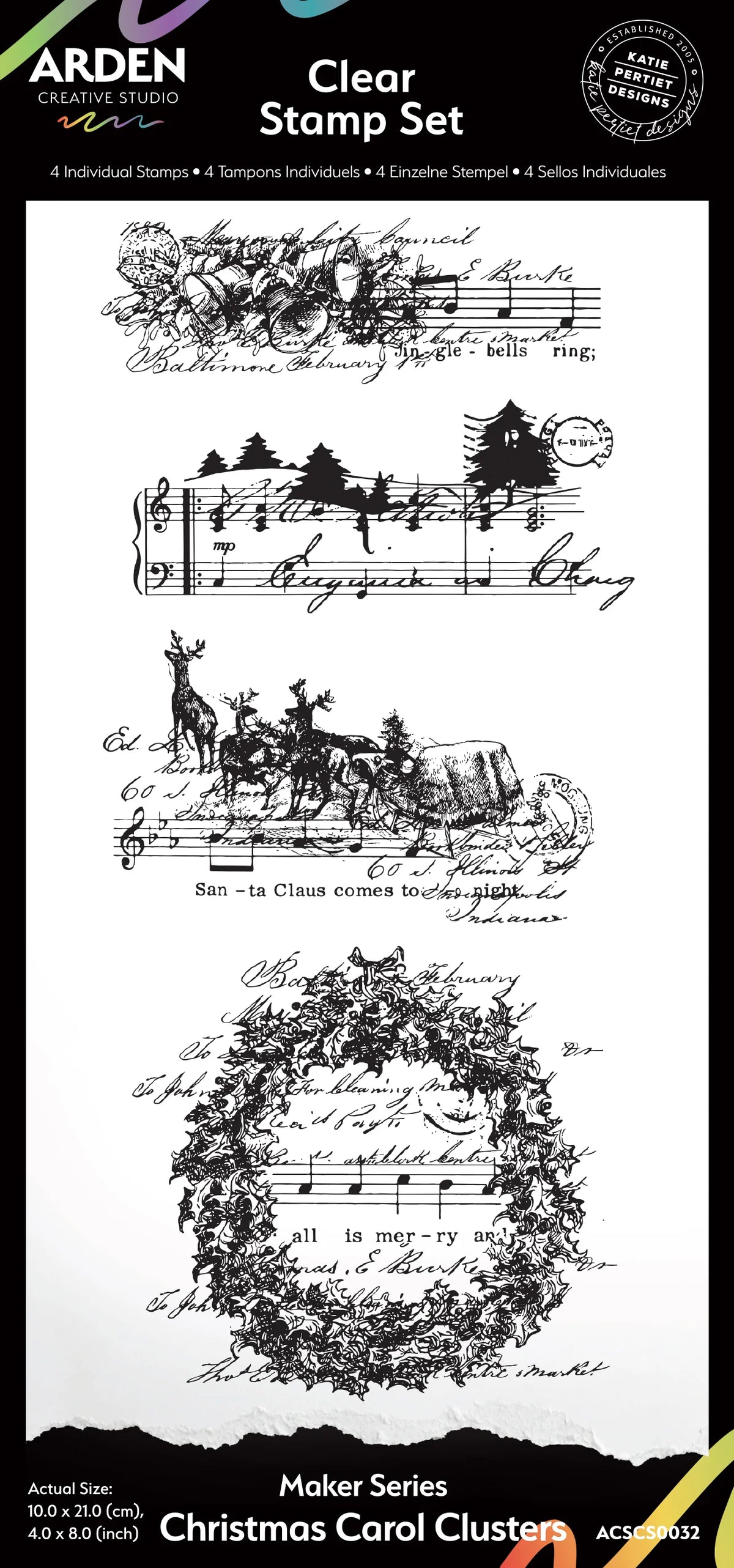Arden Clear Stamp - Christmas Carol Clusters