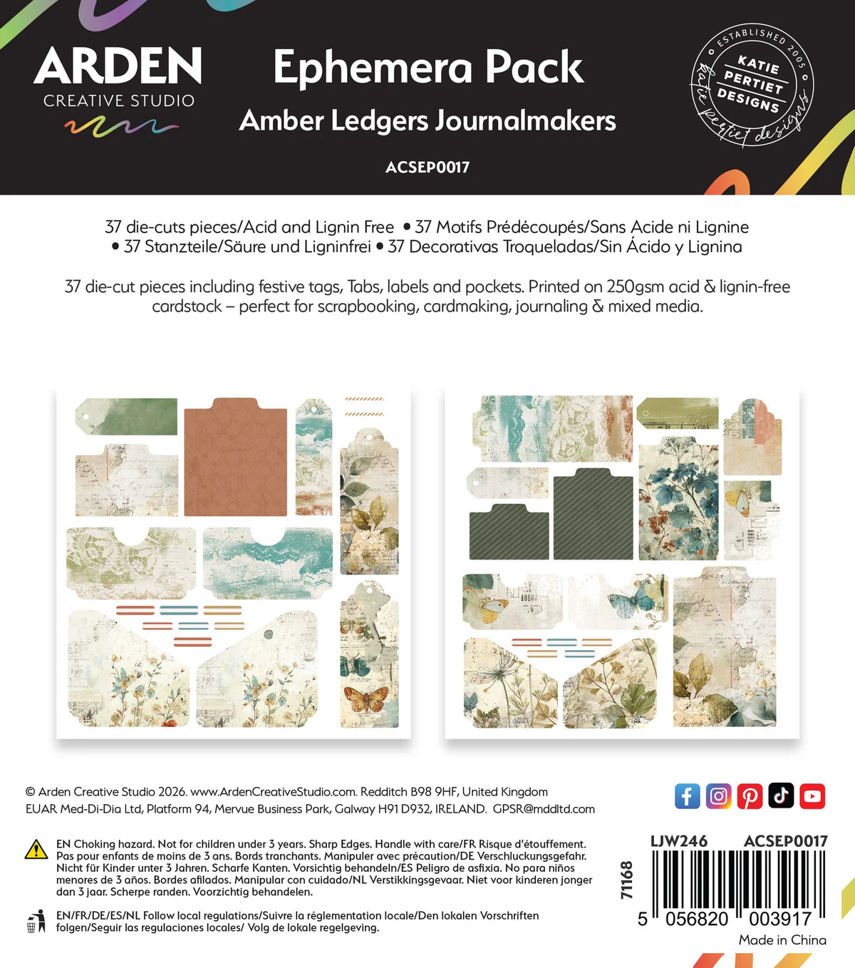 Arden Ephemera Pack - Amber Ledgers Journalmakers