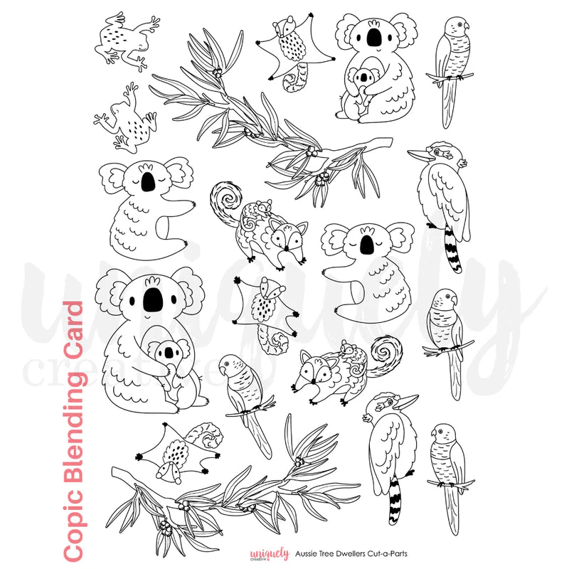 Uniquely Creative - Aussie Tree Dwellers Copic Blending Card Cut-a-part Sheet