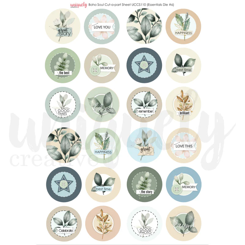 Uniquely Creative - Cut-A-Part Sheet - Boho Soul