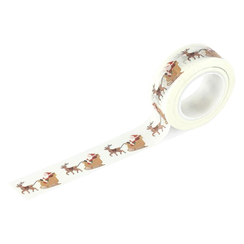 Carta Bella Christmas Village Washi Tape – Santa's Sleigh and Reindeer design roll (30ft)