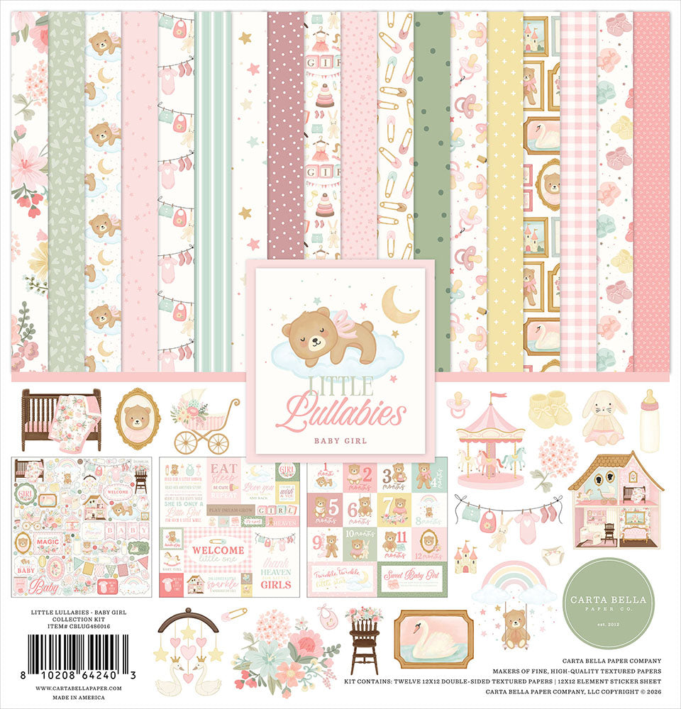 Celebrate the arrival of a baby girl with the Carta Bella Little Lullabies Collection Kit