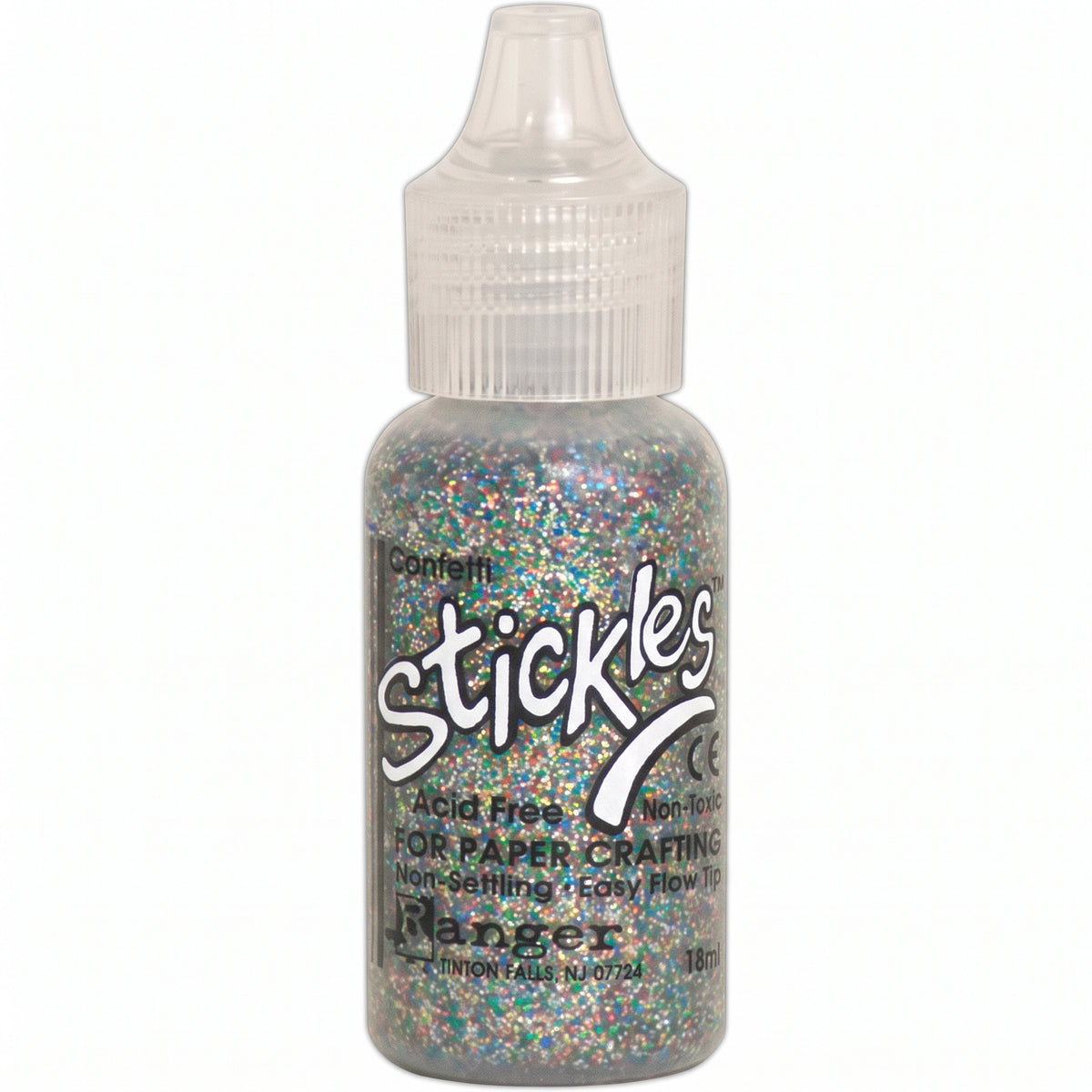 Ranger Stickles glitter glue in a clear squeeze bottle with a precision applicator tip