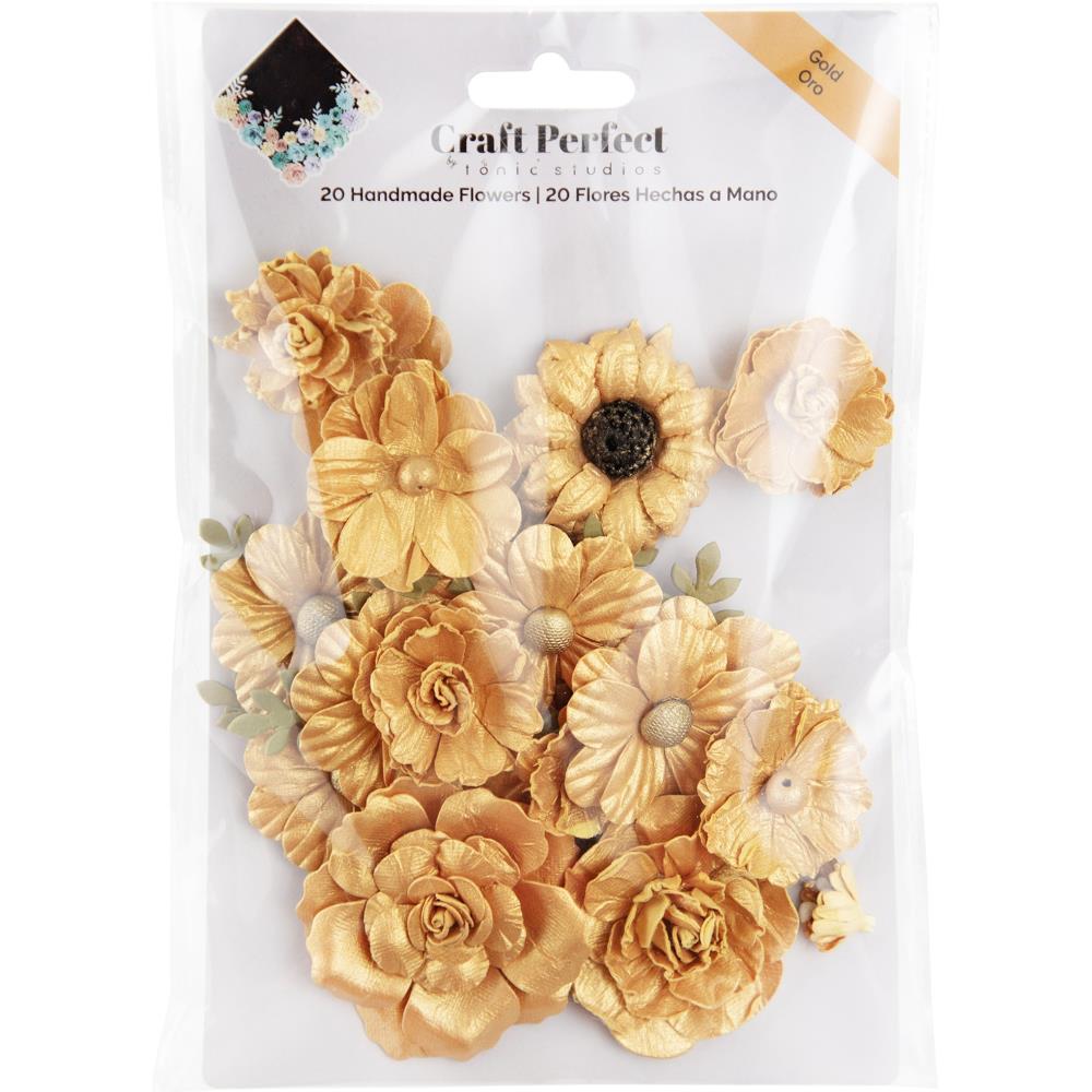 Craft Perfect Grad Flower Pack - Gold 20pk