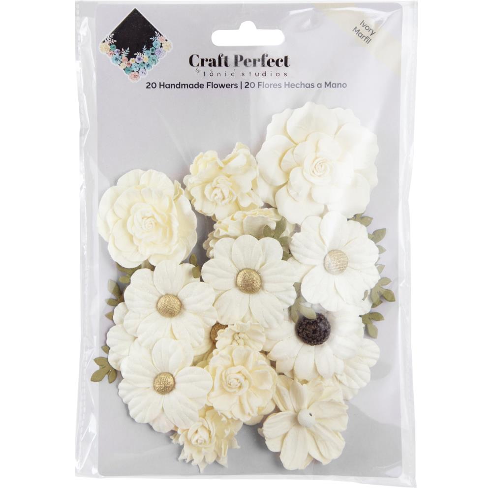 Craft Perfect Grad Flower Pack - Ivory 20pk