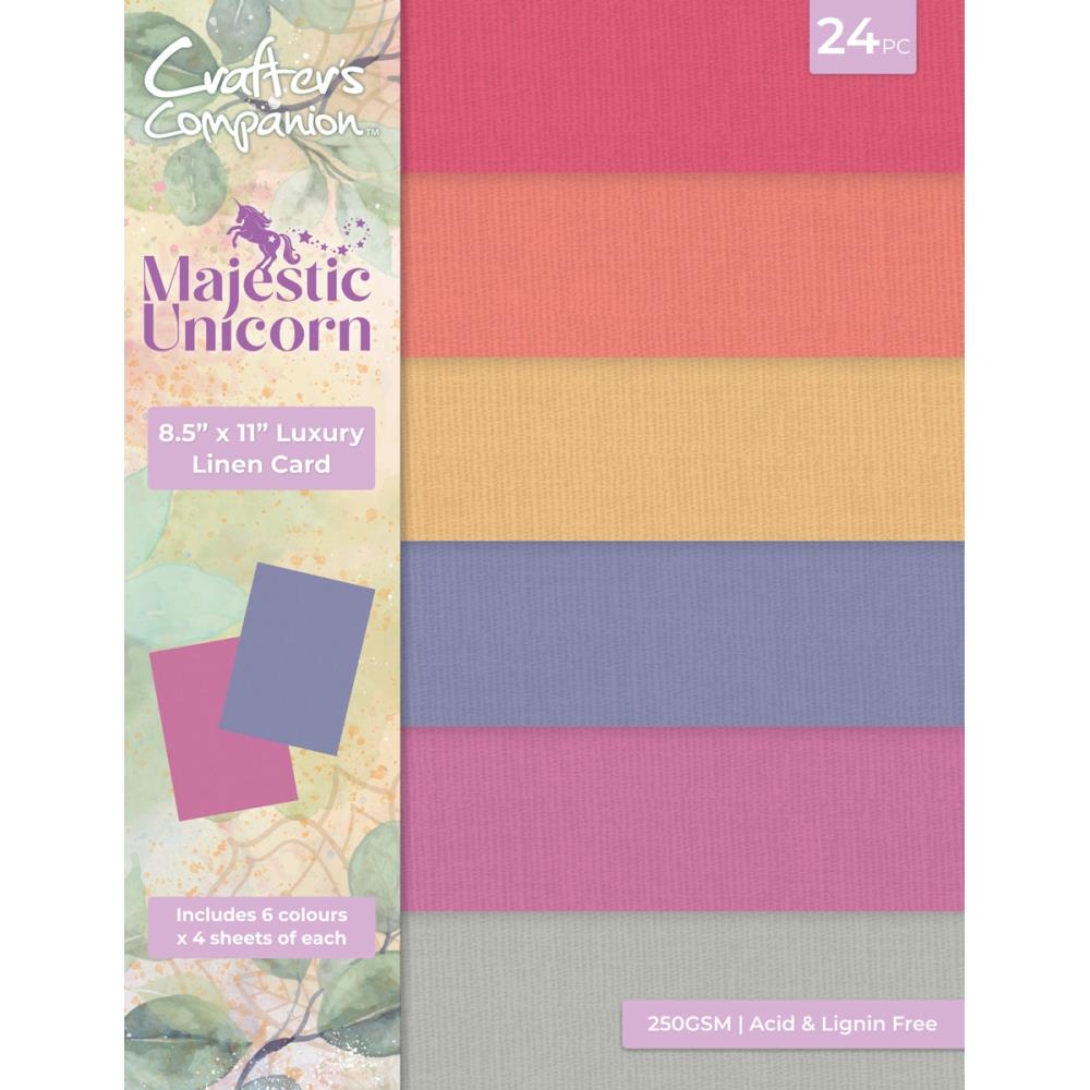 Crafters Companion Luxury Linen Card Pack 8.5X11 - Majestic Unicorn