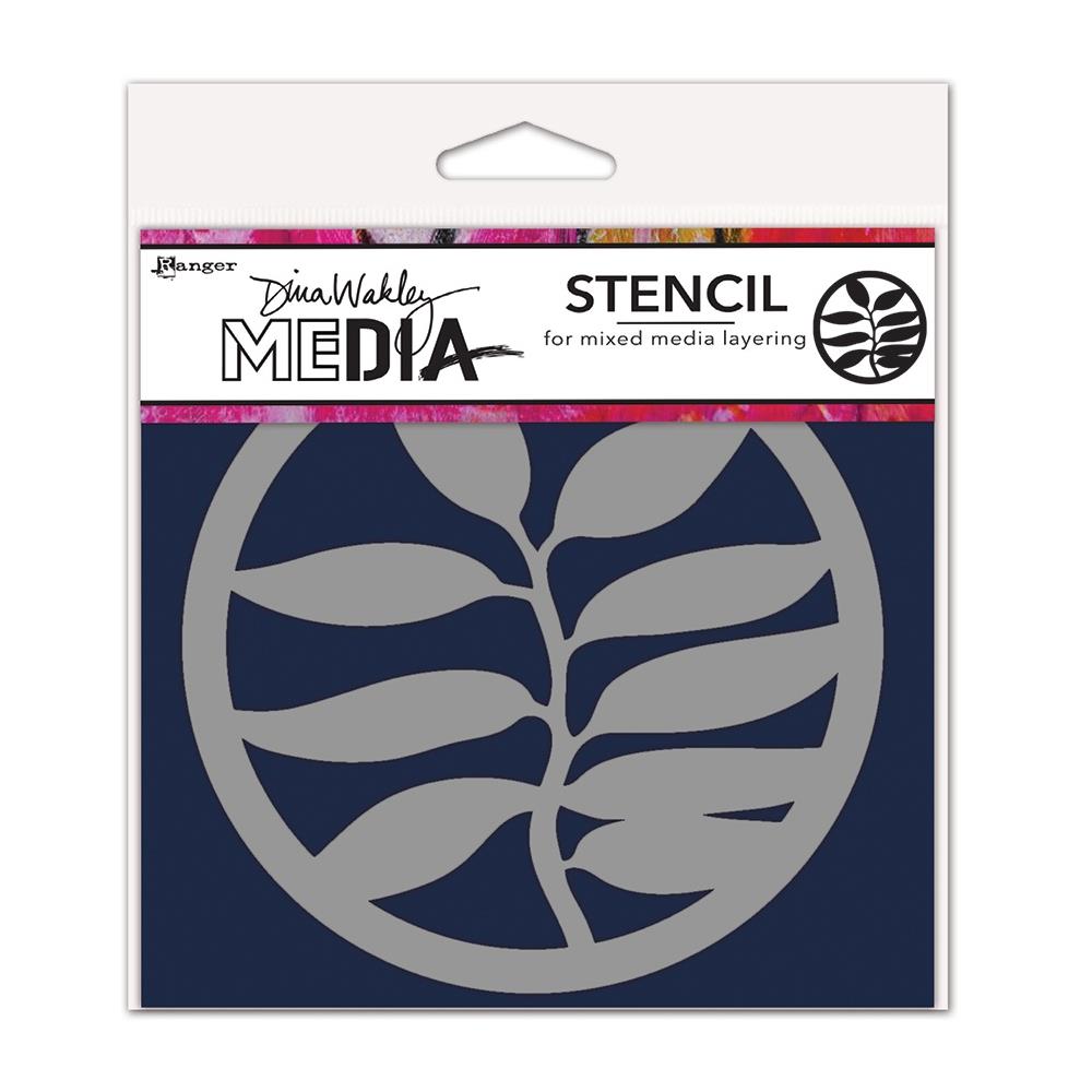 Dina Wakley Media stencil packaging with leaf design