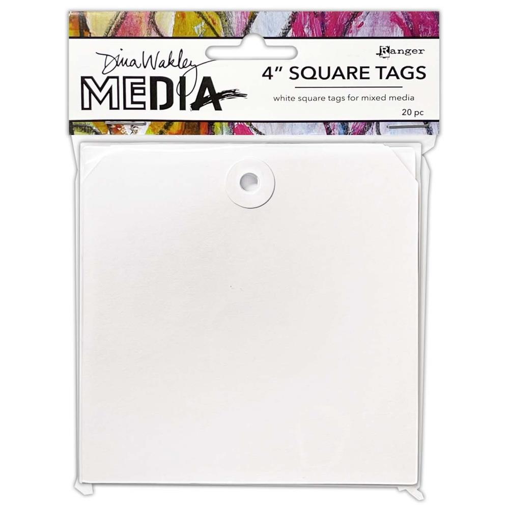 Dina Wakley Media - Square Tags With Reinforced Holes 4-inch