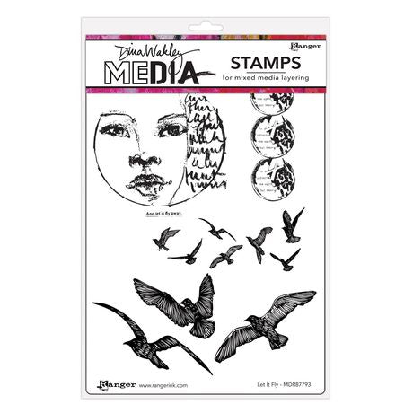 Dina Wakley Media Cling Stamps - Let It Fly