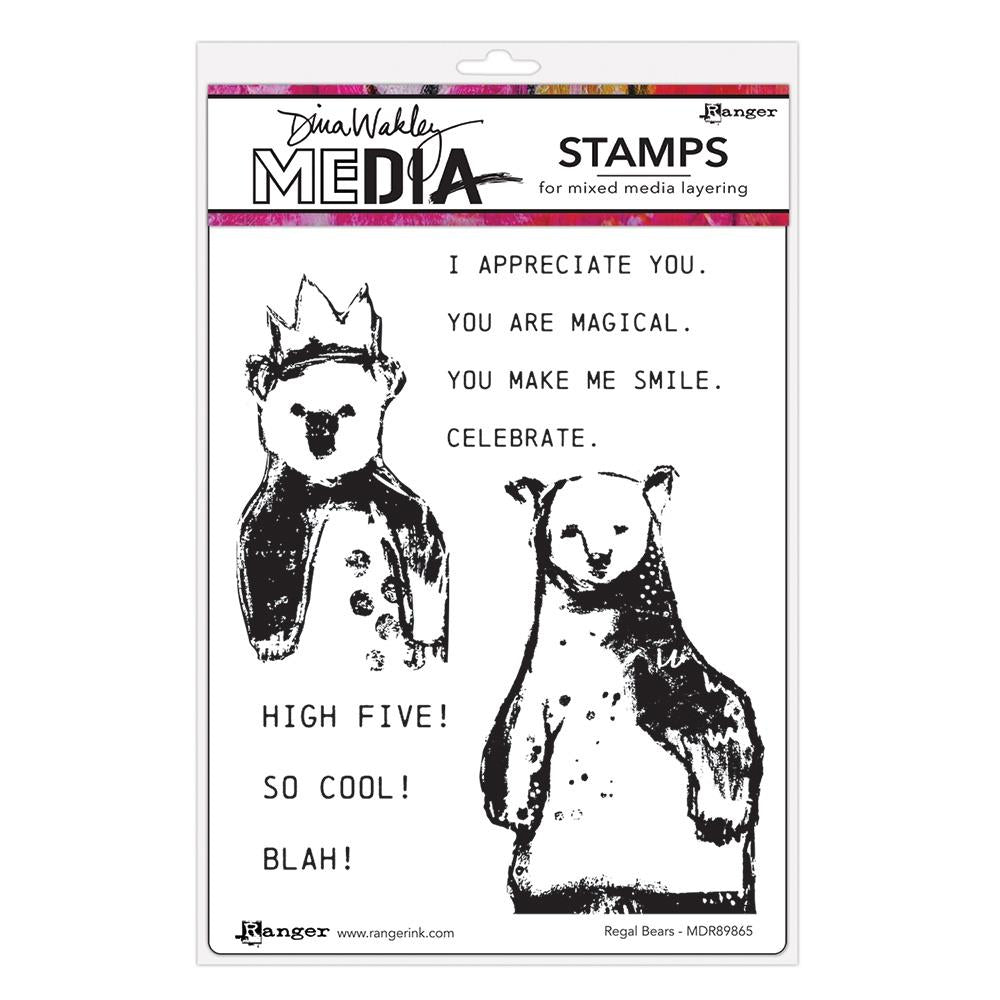 Ranger Dina Wakley Media stamps with two bears and text
