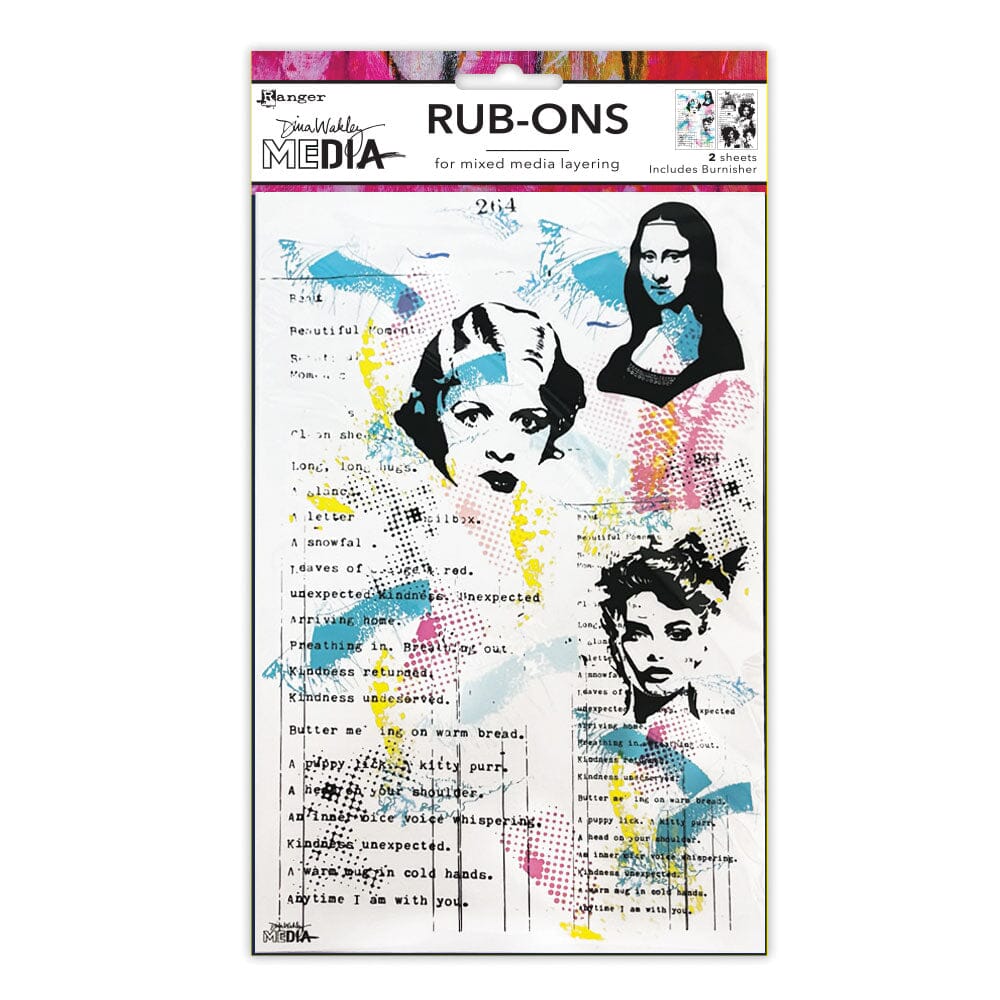 Dina Wakely rub-ons in colour.