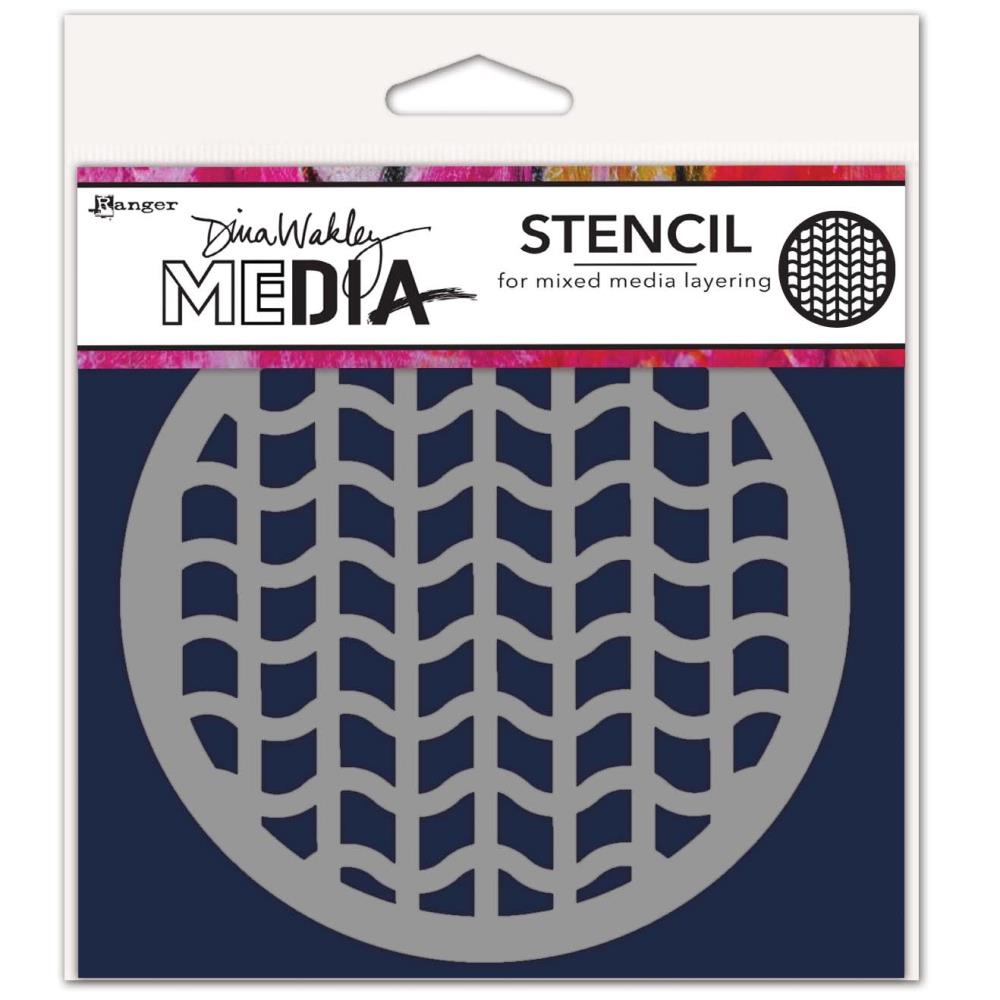 Dina Wakley Media Stencils 5x5 - Tire Tracks Coaster