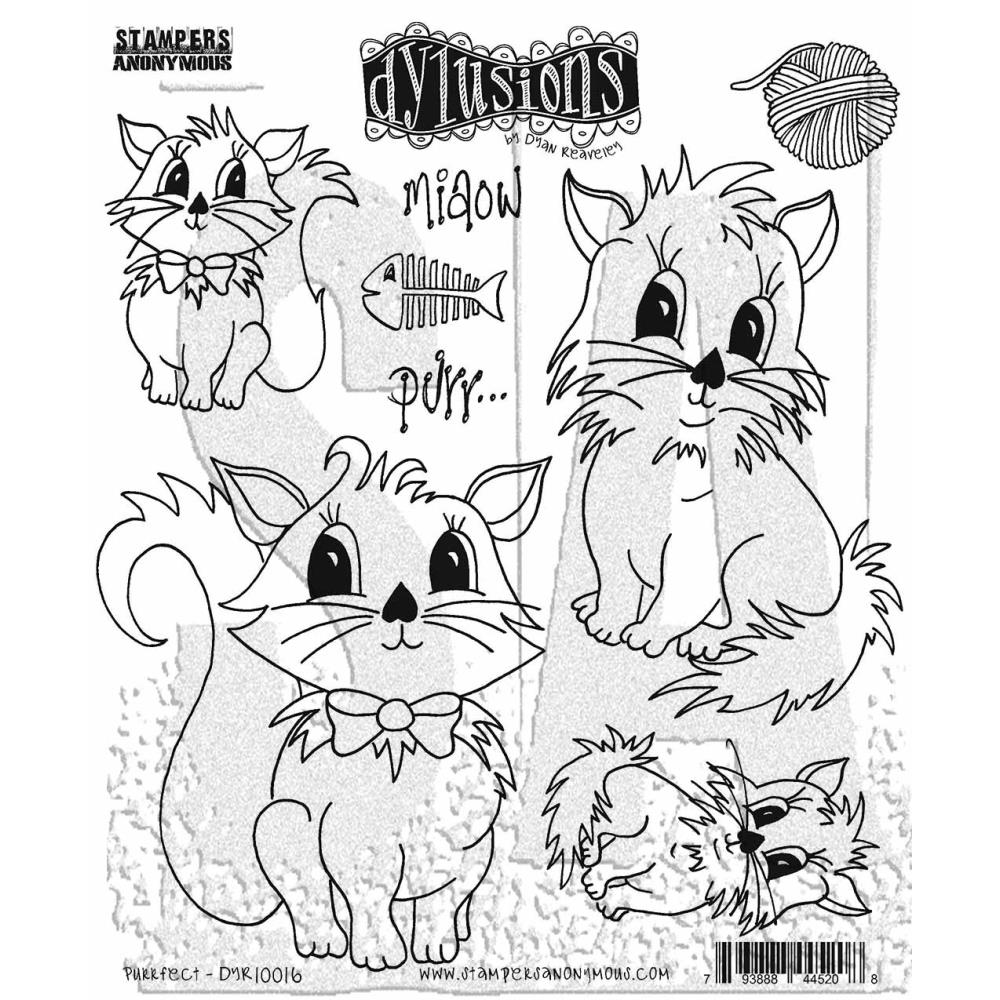 Dyan Reaveleys Dylusions Cling Stamp Collection - Purrfect