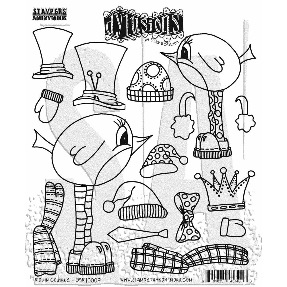 Dyan Reaveleys Dylusions Cling Stamp Collection - Robin Couture