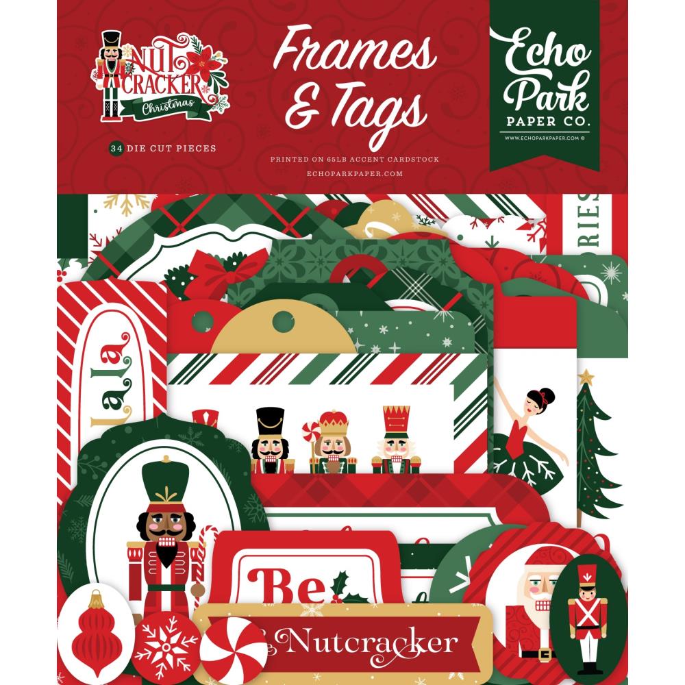 Echo Park Cardstock Ephemera - Frames & Tags - Nutcracker Christmas