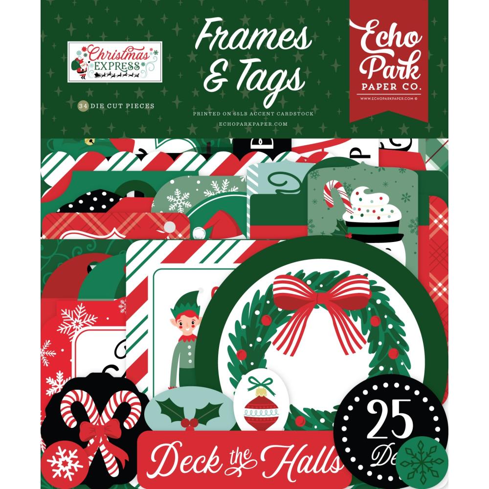Echo Park Cardstock Ephemera - Frames & Tags Christmas Express