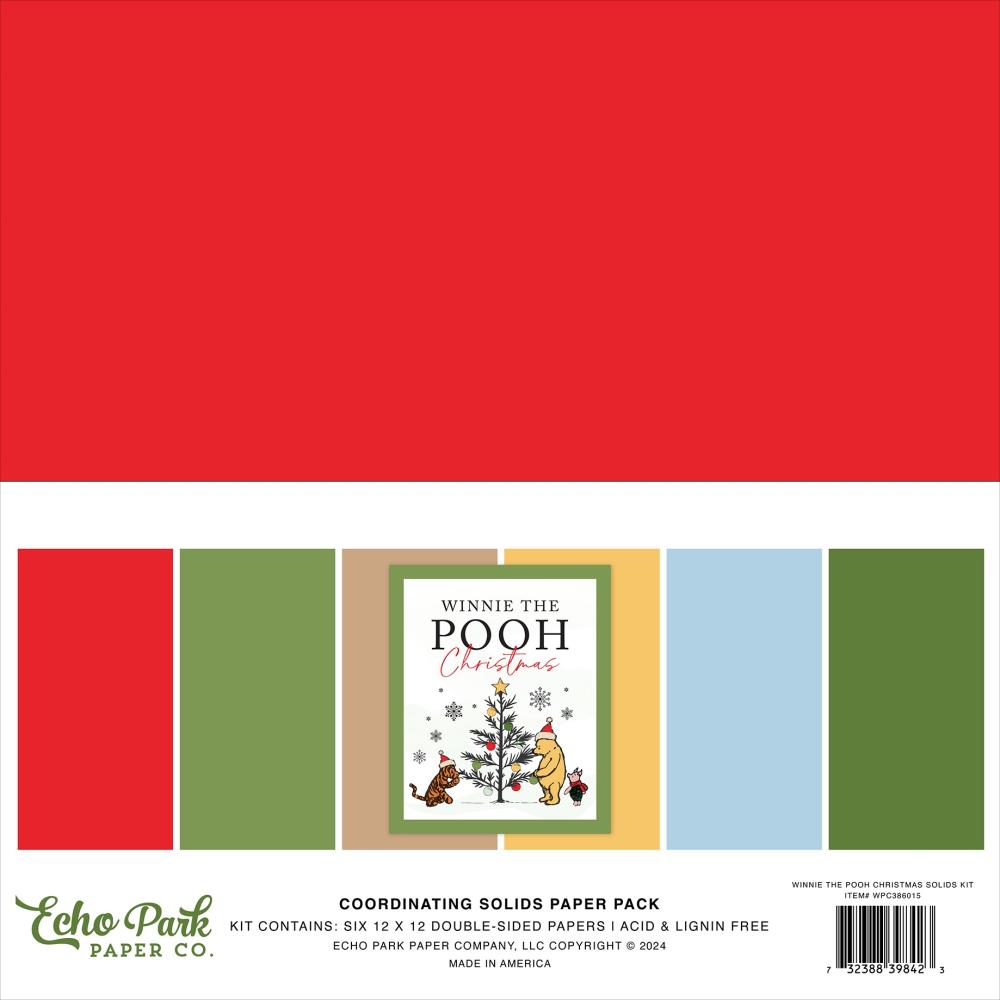 Echo Park Solids Collection Kit - Winnie The Pooh Christmas
