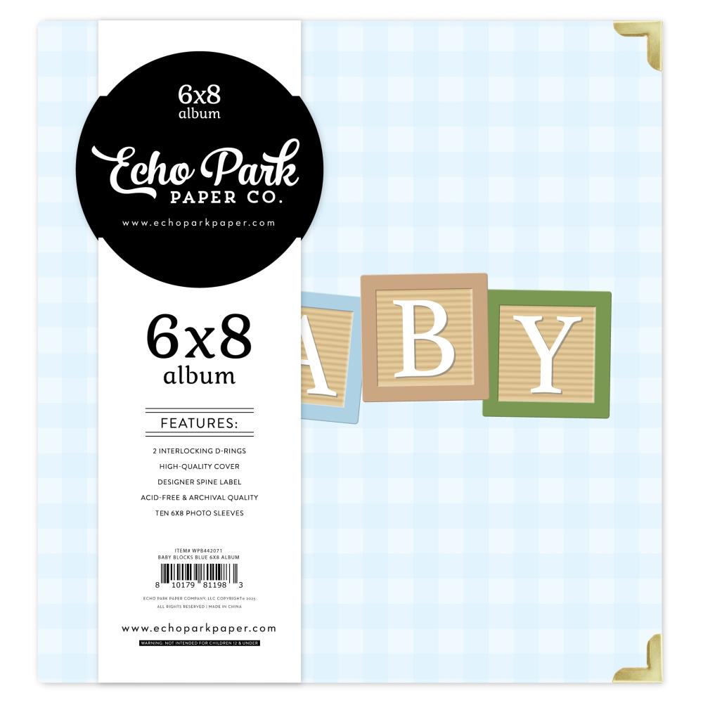 Echo Park Winnie The Pooh Baby Album 6X8 Baby Blocks Blue
