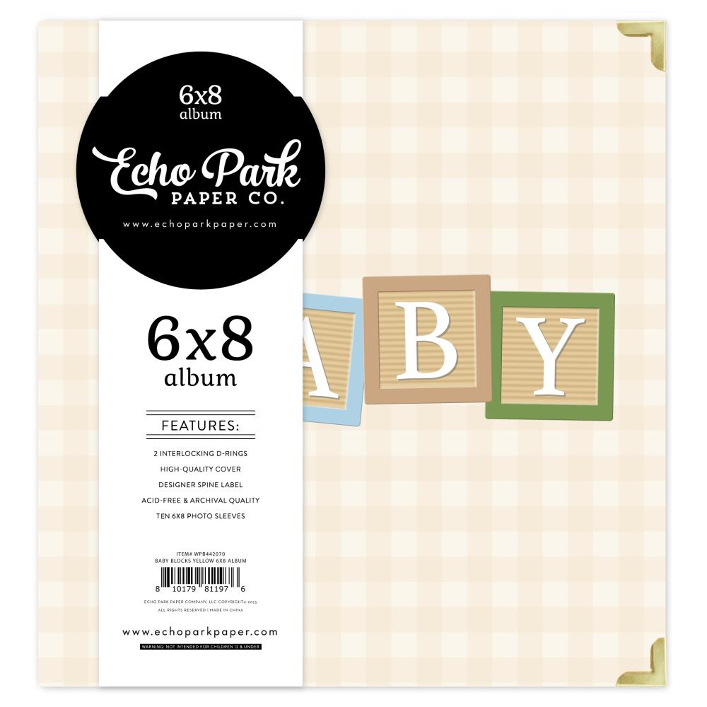 Echo Park Winnie The Pooh Baby Album 6X8 Baby Blocks Yellow