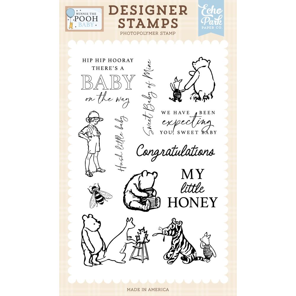 Echo Park Winnie The Pooh Baby Stamps - My Little Honey