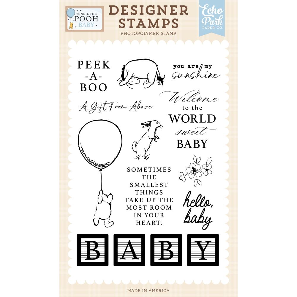 Echo Park Winnie The Pooh Baby Stamps - Peek A Boo